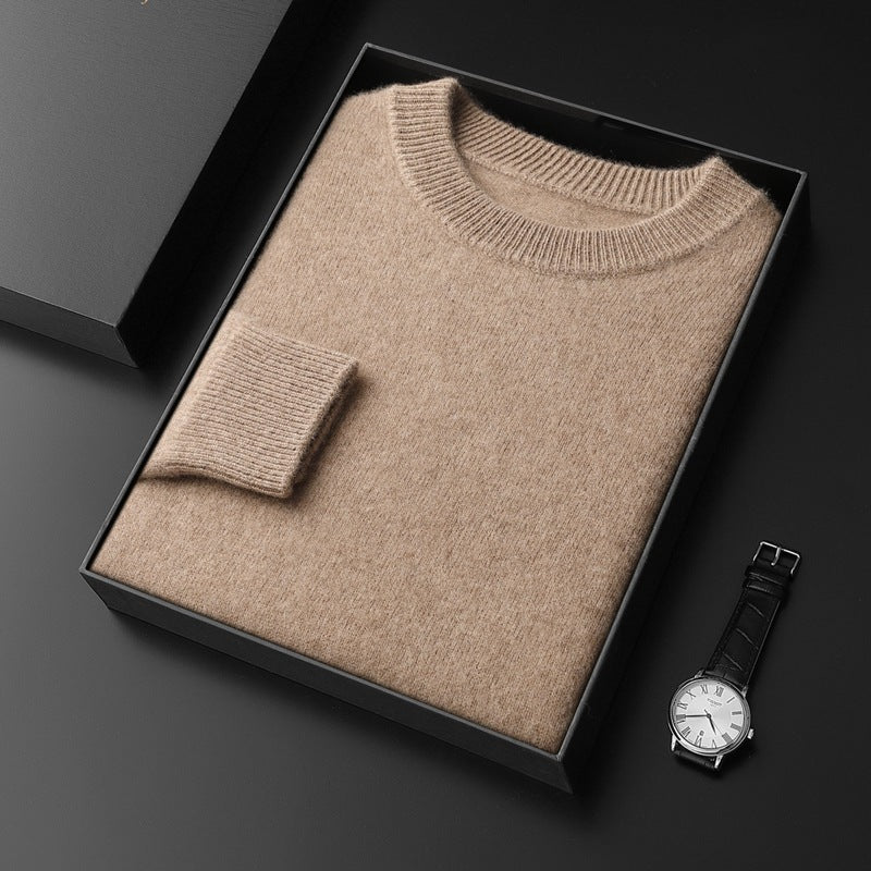 Men's Round Neck Pullover in Cashmere Look with Extra Soft Pile and Gift Box Chichicherry
