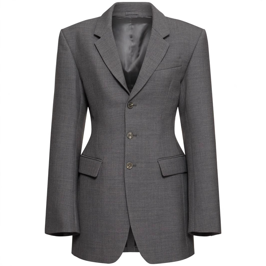 Ladies Oversize Blazer with long silhouette and distinctive shoulder section Chichicherry