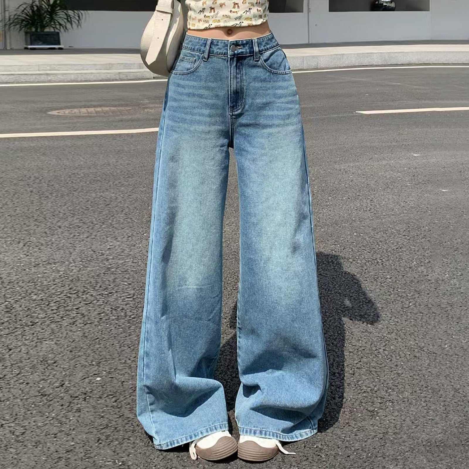 Women Extra Wide High-Waist Palazzo Jeans made of Denim Chichicherry