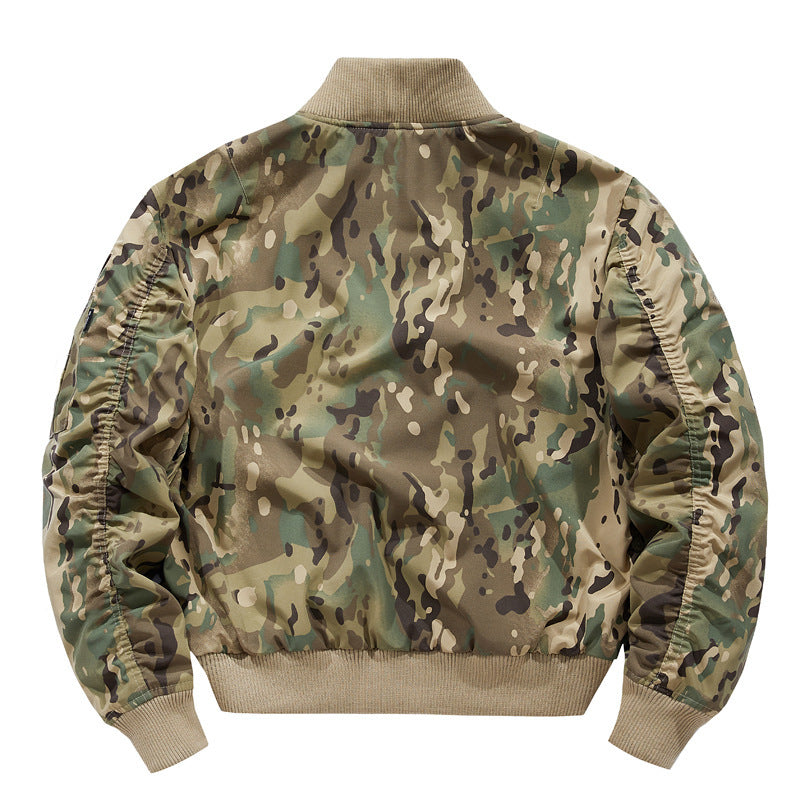 Men's bomber jacket in pilot style with tactical multiple pockets and patch details Chichicherry