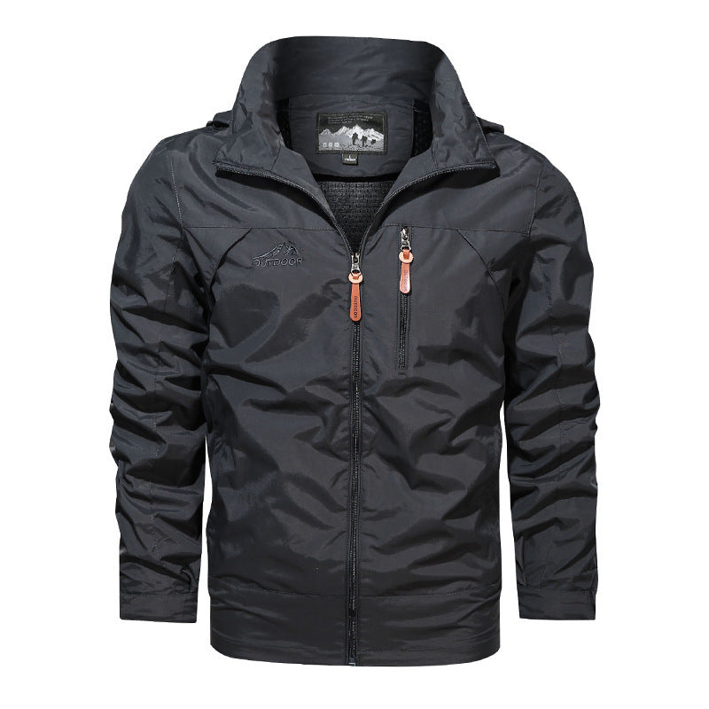 Men's lightweight water-repellent nylon bomber jacket with stand-up collar and zip pockets Chichicherry