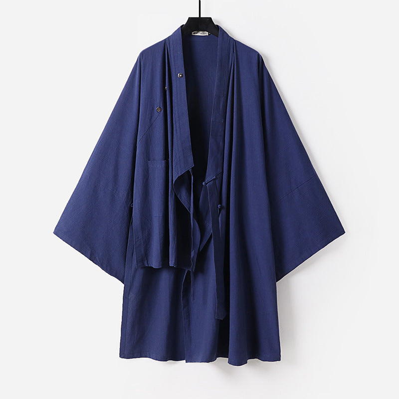 Unisex Oversize-Kimono-Coat made of cotton blend with loose fit and tie belt Chichicherry