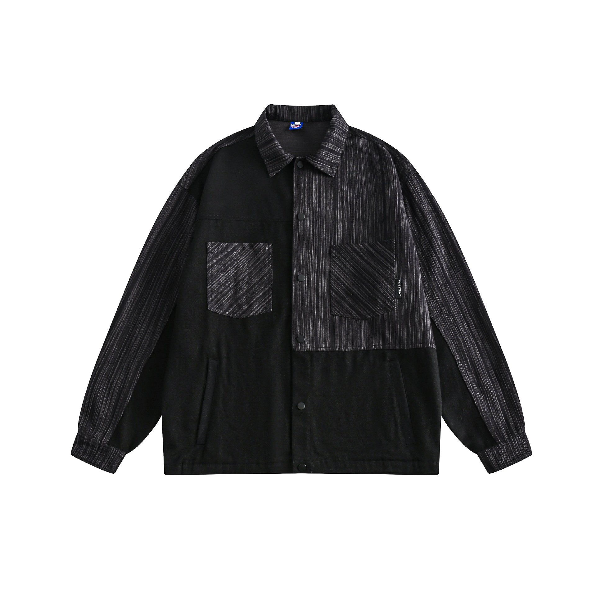 Unisex Overshirt Jacket in boxy cut with material mix and front flap pockets Chichicherry