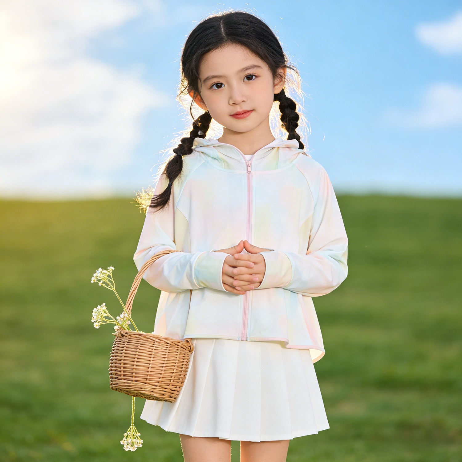 Girls fashionable hoodie jacket with light UV protection Chichicherry