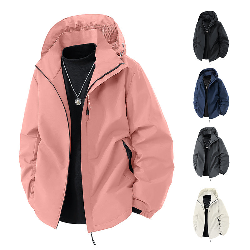 Men's Water-Repellent Outdoor Jacket with Hood, Windproof Membrane and Adjustable Hem Chichicherry