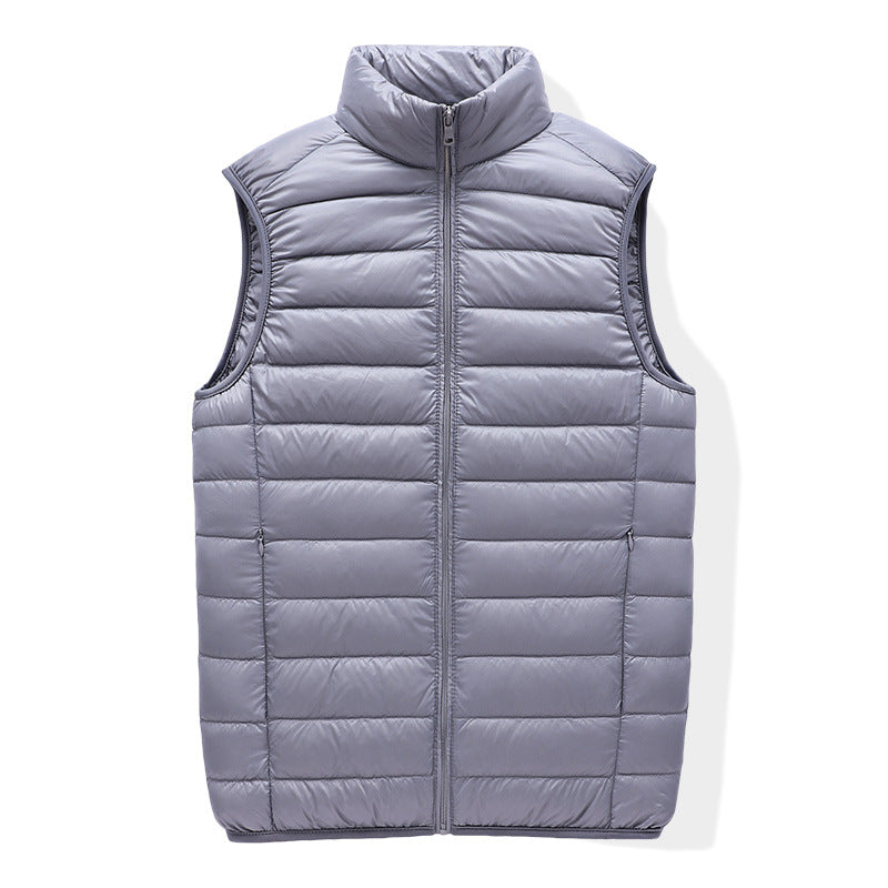 Men's compact padded insulation vest with packing function and stand-up collar Chichicherry