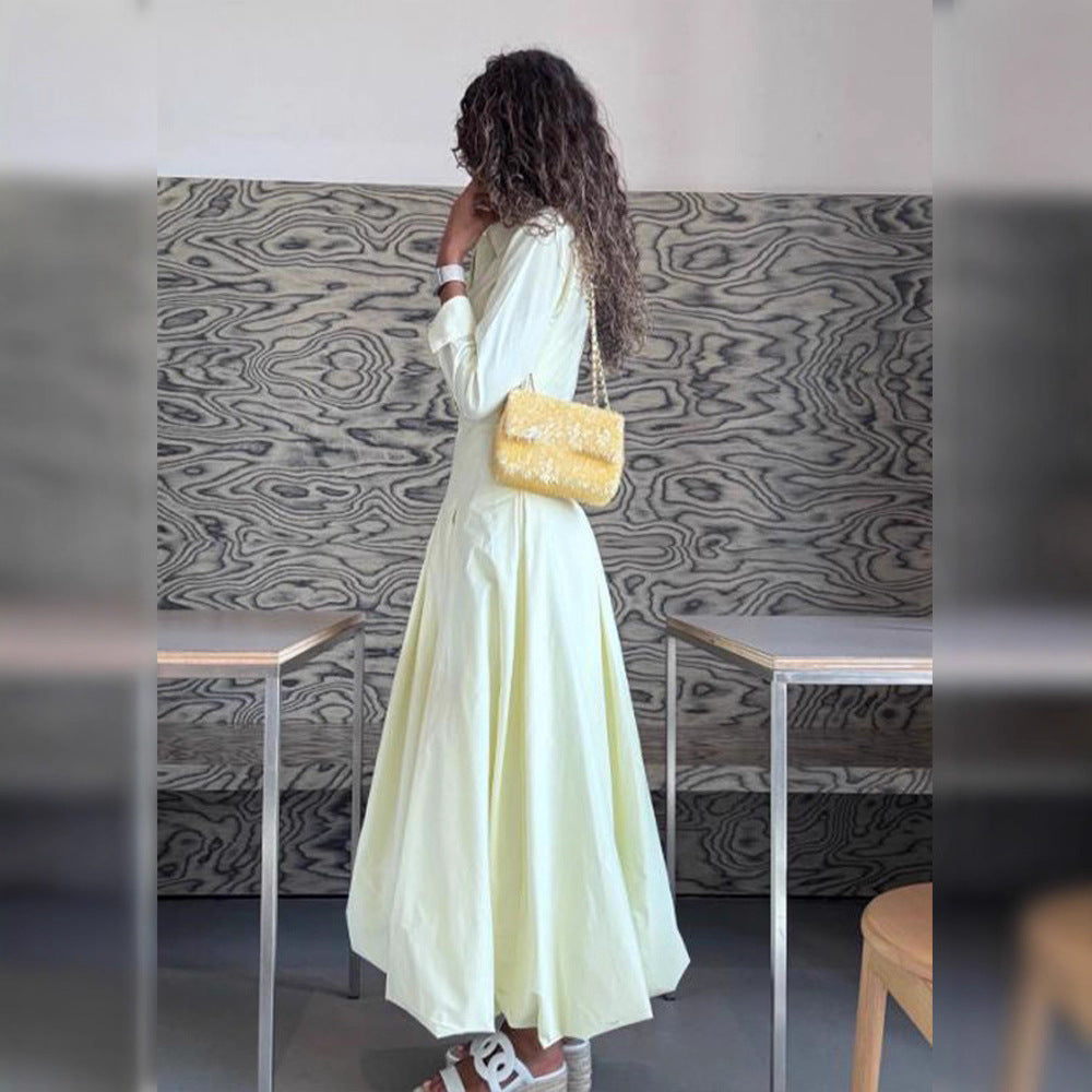 Women's shirt dress with tailored corset fit and wide pleated skirt Chichicherry