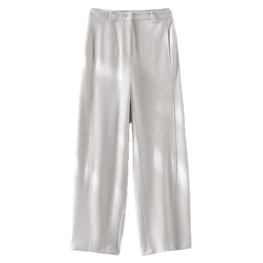 Women's High-Waist Pants with Ironed Pleat and Straight Leg Chichicherry