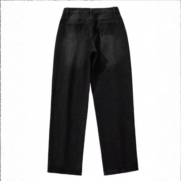 Ladies High-Waist Relaxed-Fit Jeans in Boyfriend Style with Visible Button Placket and Rolled Hem Chichicherry