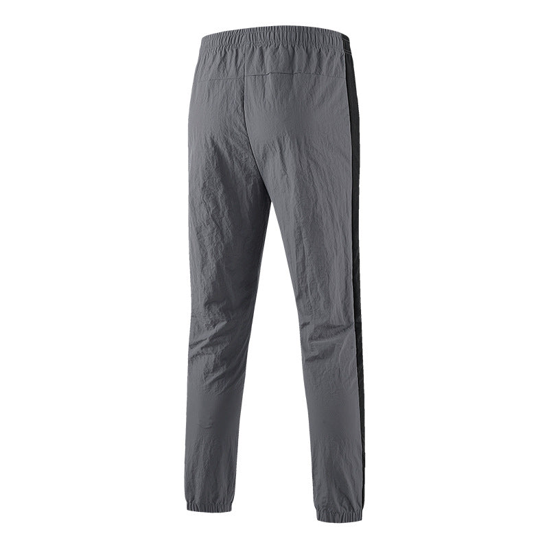 Men's Lightweight Breathable Training Pants with Side Contrast Stripe Chichicherry