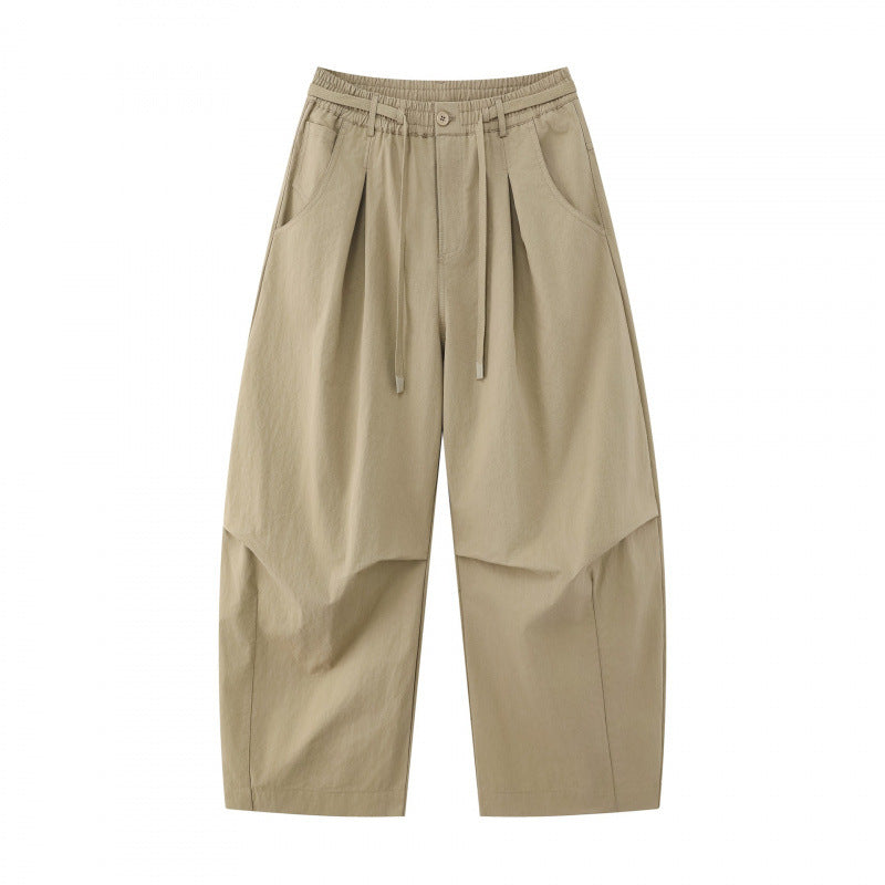 Unisex wide layered pants with balloon-shaped silhouette, high waist and drawstring Chichicherry