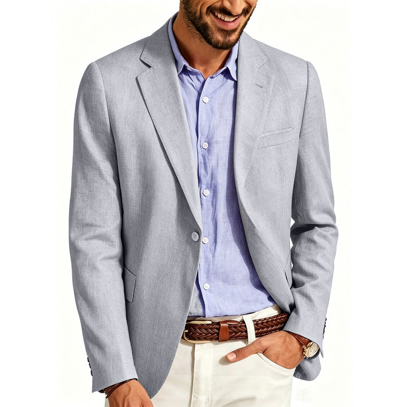 Men's Summer Linen Blazer Jacket with Breathable Fabric and Tailored Fit Chichicherry