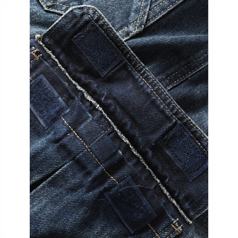 Herren Cargo-Jeans mit aufgesetzten Beintaschen und Used-Waschung Chichicherry