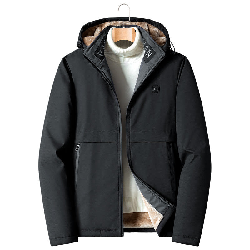 Men's transitional jacket with teddy lining, windproof outer shell and hood Chichicherry