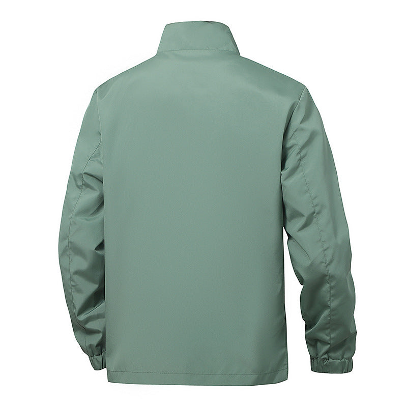 Men's minimalist technical leisure jacket with high collar, concealed zipper, and elastic cuffs Chichicherry