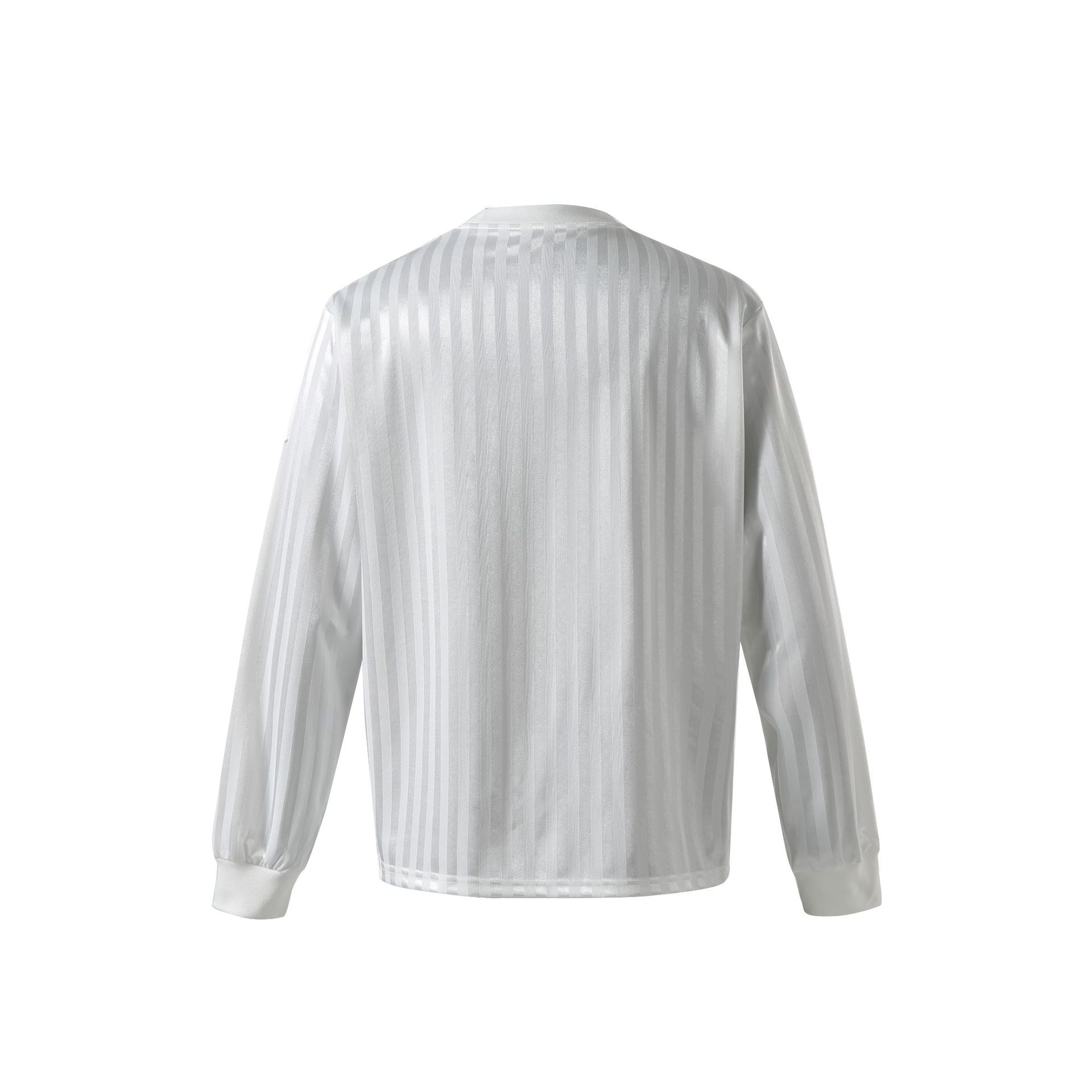 Unisex Long Sleeve Sports Jersey in Retro Football Style with Stand-up Collar and Striped Jacquard Structure Chichicherry