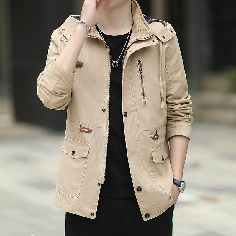Men's Hooded Canvas Parka in Urban Utility Design Chichicherry