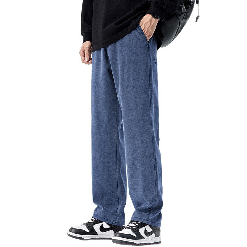 Men's Loose Fit Jeans with Vintage Wash and Straight Leg Chichicherry