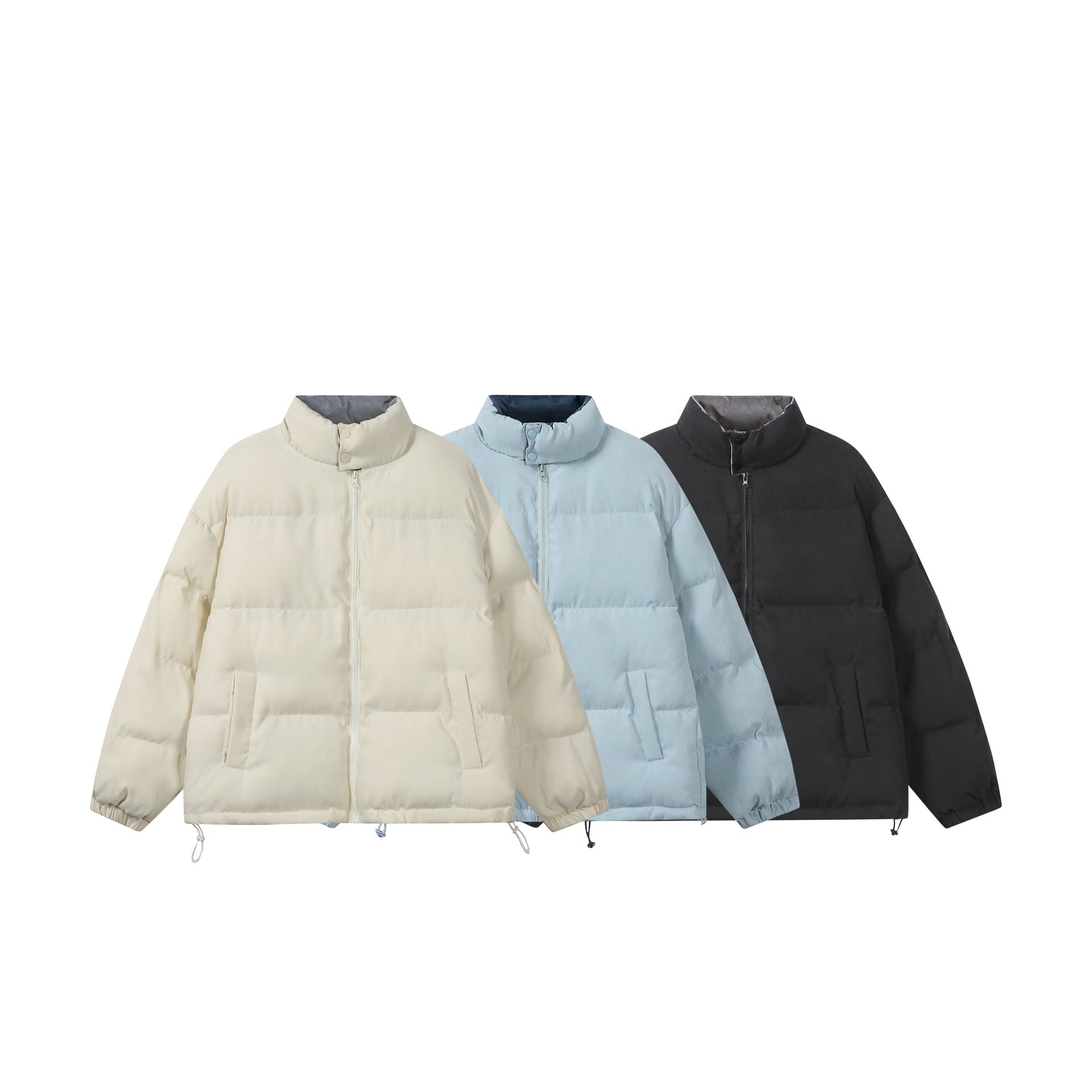 Women's Padded Boxy Quilted Jacket with High Stand-Up Collar Chichicherry