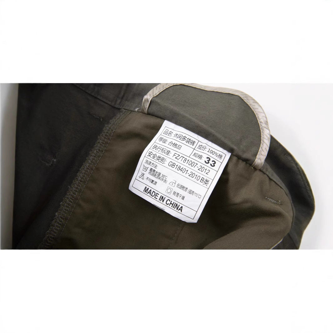 Men's cargo pants with multiple flap pockets and sturdy cotton blend Chichicherry