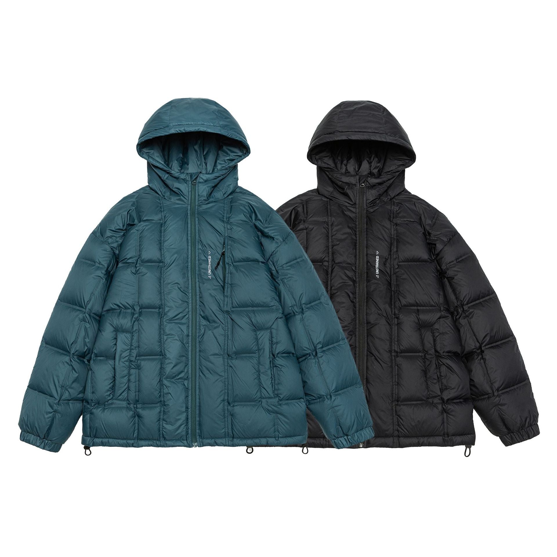 Unisex Oversized Padded Jacket with Hood, Down Look and Drawstring Chichicherry