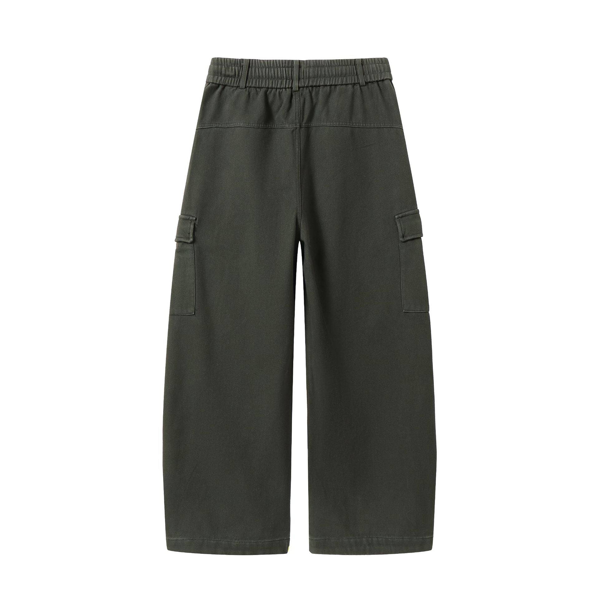 Men's Wide Cargo Pants with Drawstring Waist and Multiple Flap Pockets Chichicherry