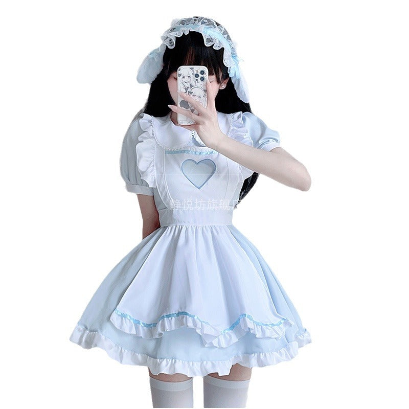 Women's playful costume dress in Lolita style with ruffle details and gathers Chichicherry