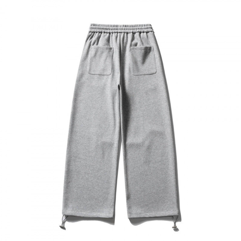 Unisex Wide Sweatpants with drawstring waistband, cord drawstring, and adjustable leg straps Chichicherry