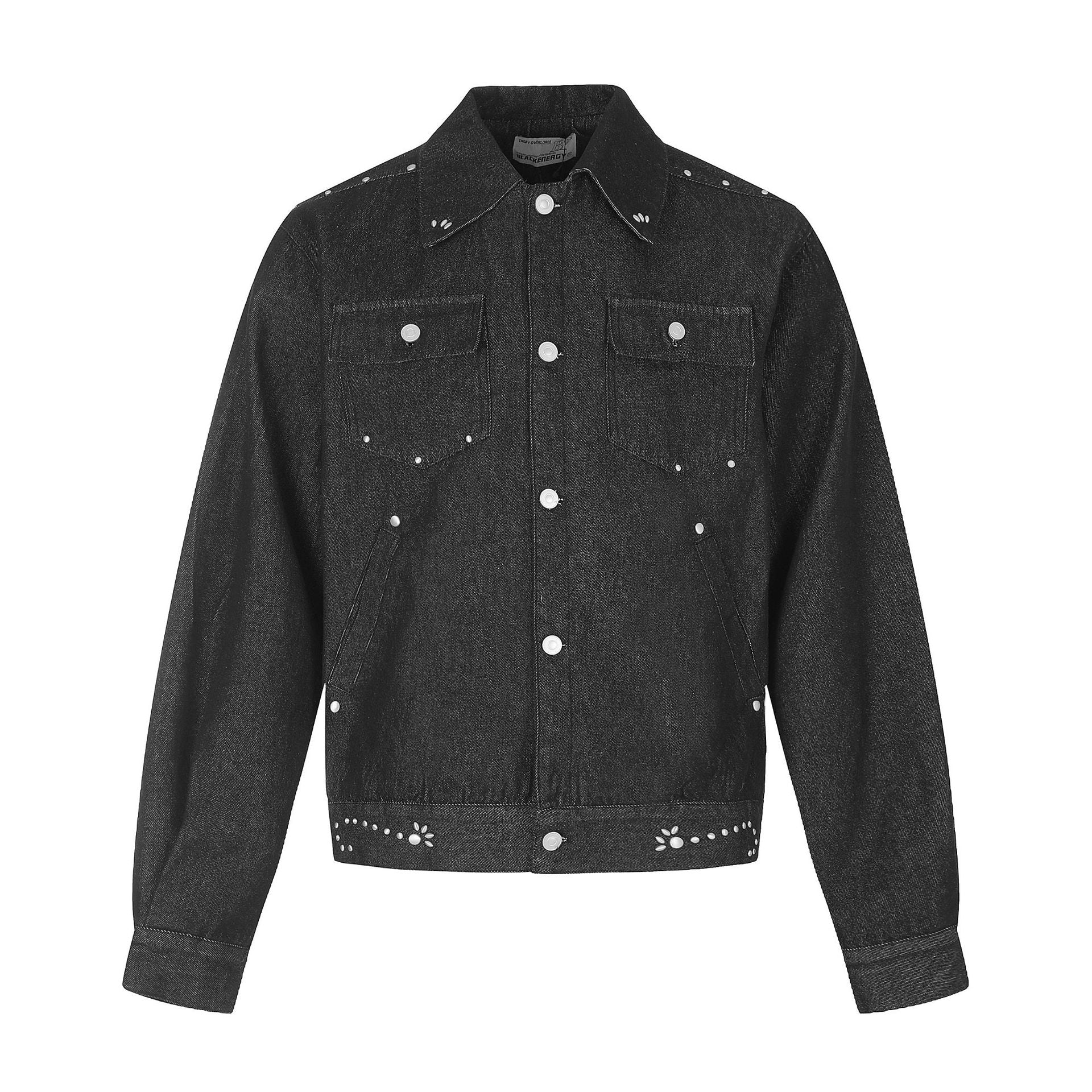 Ladies short-cut western-inspired blouson jacket with stud application Chichicherry