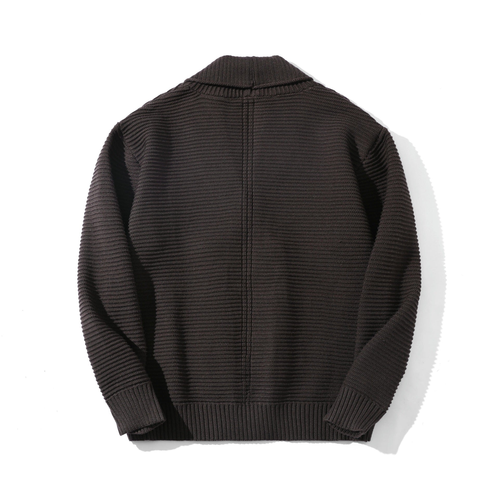 Women's Double-Breasted Knit Cardigan with Shawl Collar and Textured Knit Chichicherry