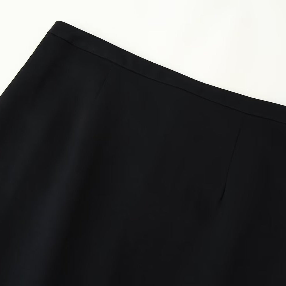 Women's Midi Skirt with Lace Trim and Delicate Underskirt Chichicherry