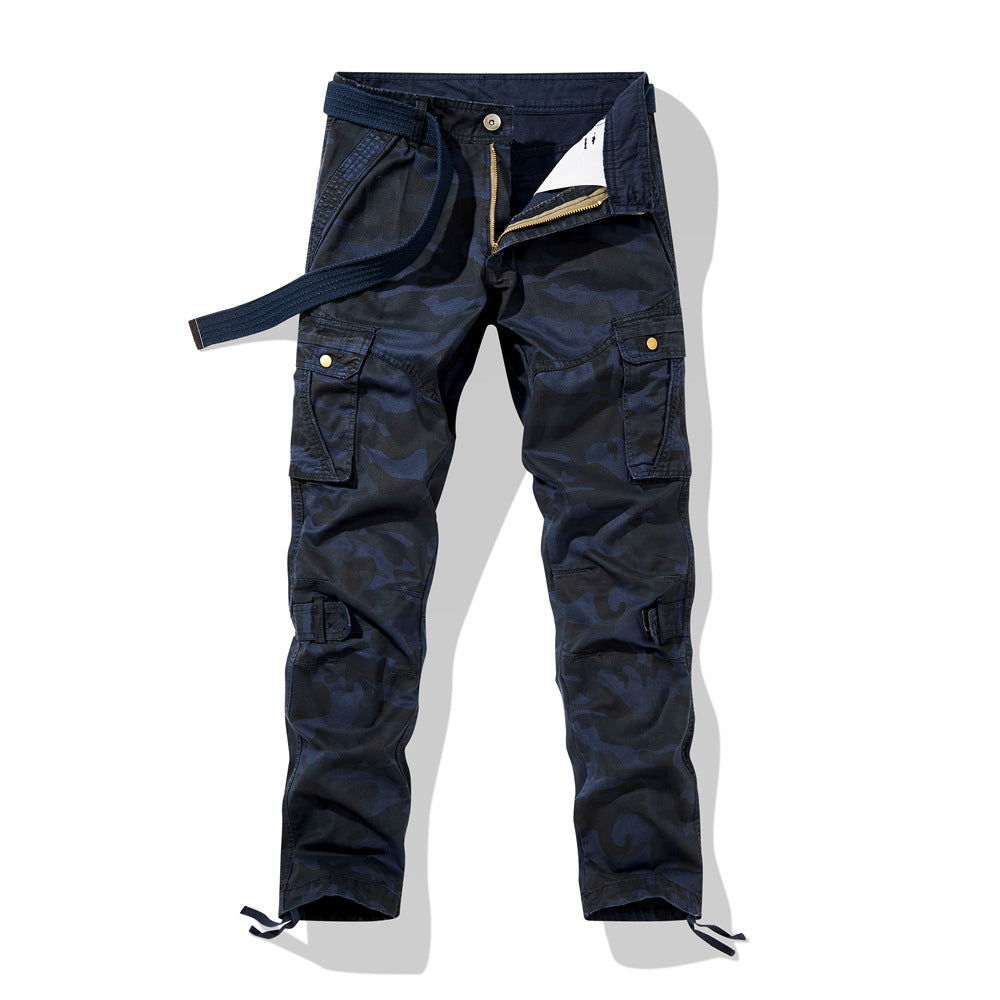 Men's cargo pants in military style with reinforced knees, multifunctional pockets & drawstring waistband Chichicherry