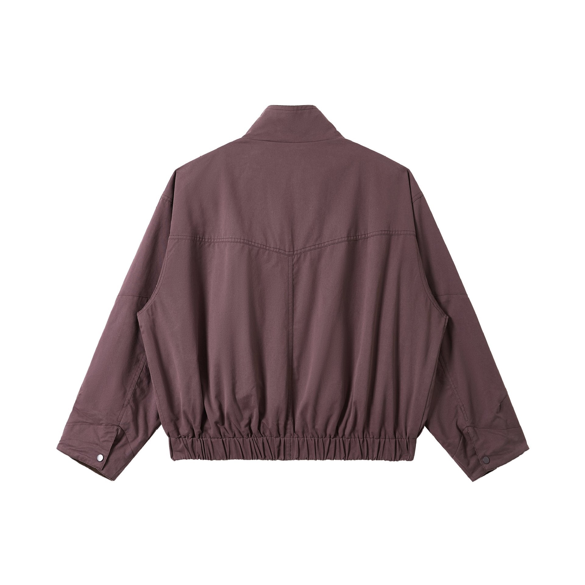Unisex Short-Cut Utility-Field Blouson with Funnel Collar and Large Flap Pockets Chichicherry