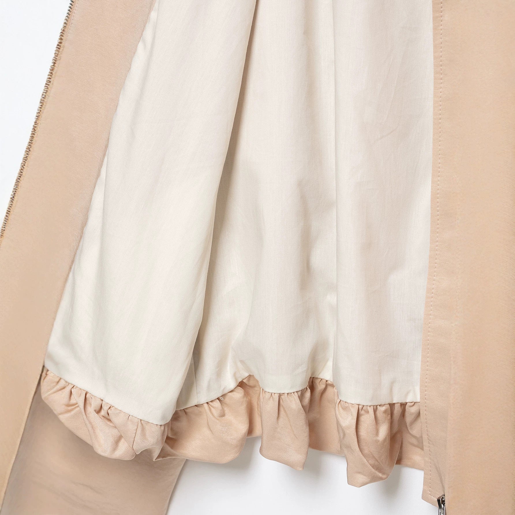 Women’s Oversize Transition Jacket with High Stand Collar and Elastic Hem Chichicherry