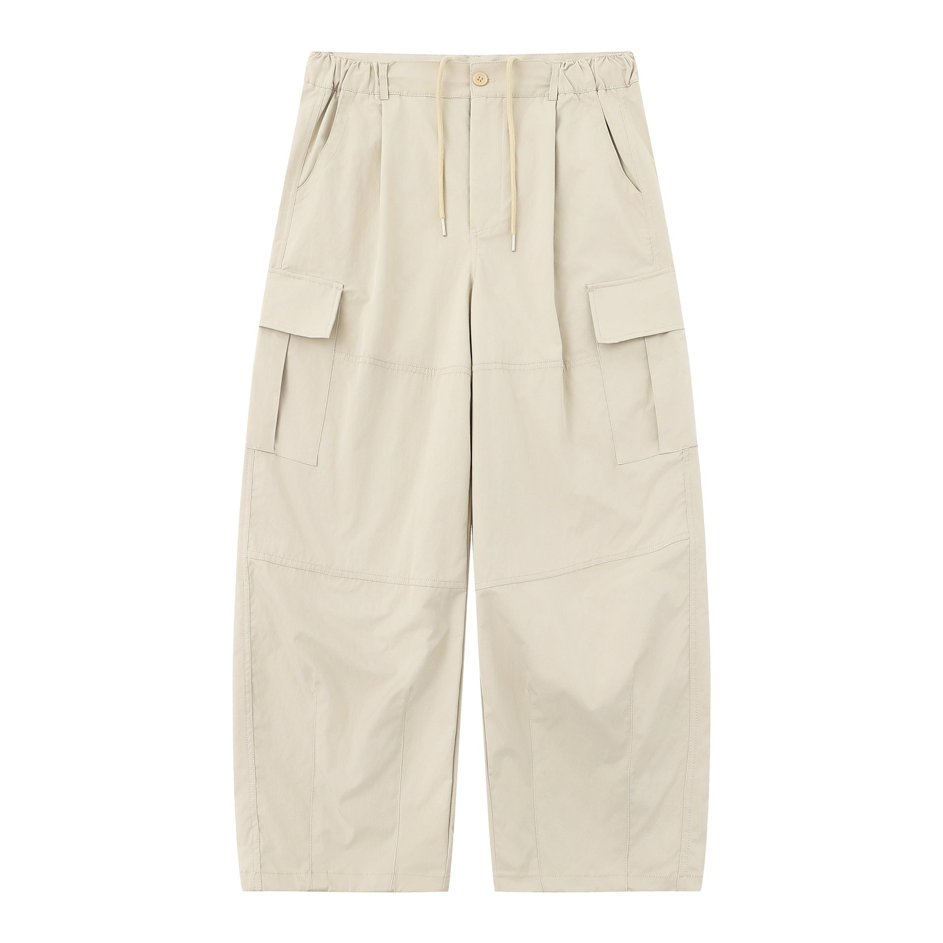 Men's Cargo Capri Pants with Elastic Waistband, Drawstring and Utility Pockets Chichicherry