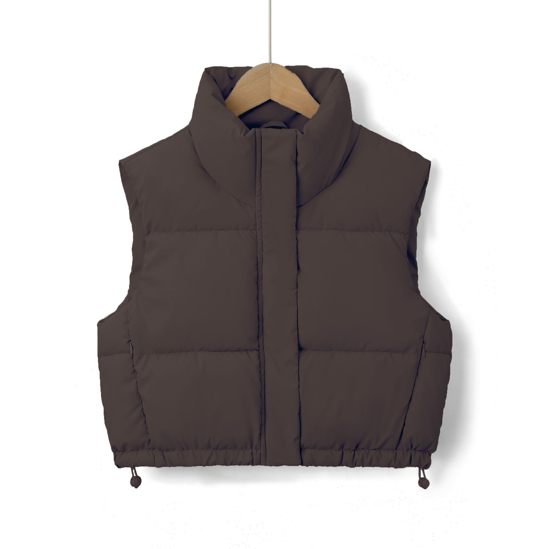 Women Padded Quilted Gilet with High Stand-Up Collar Chichicherry