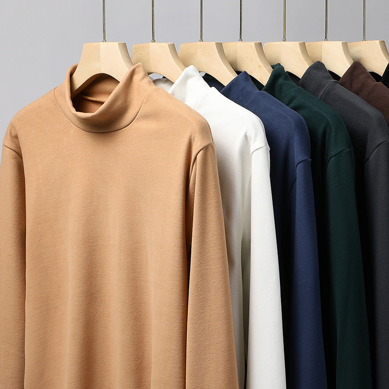 Women's Fine Stretch Mockneck Long Sleeve Shirt with Tight Standing Collar Chichicherry