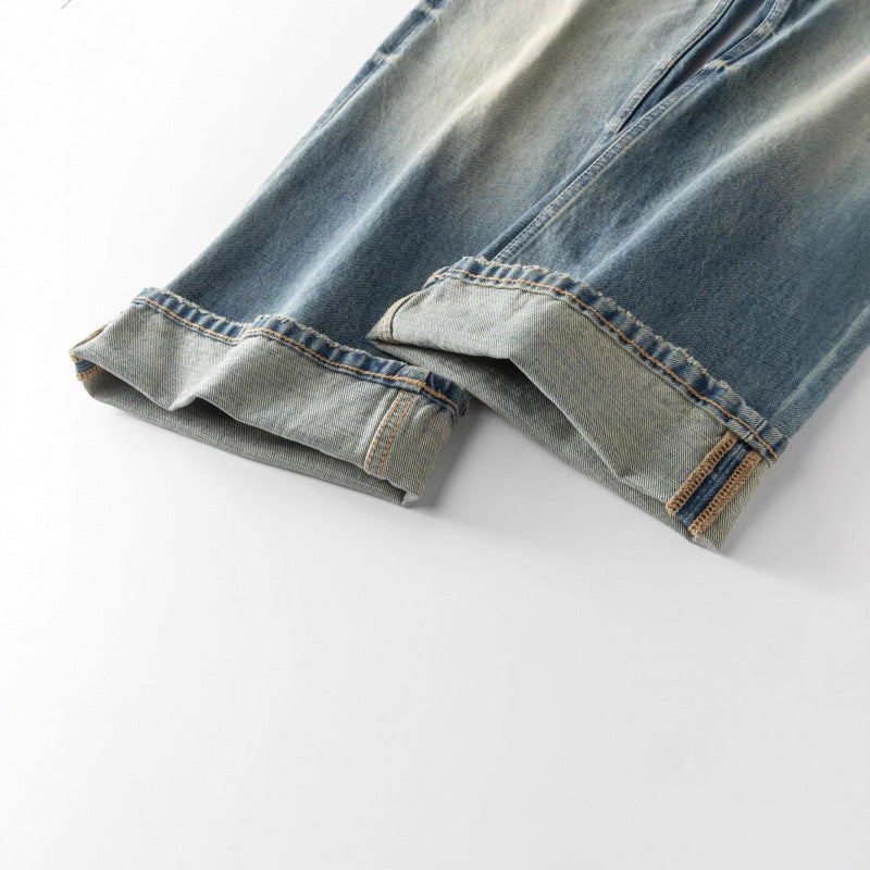 Women's Loose-Fit Straight-Leg Jeans with High Waist and Vintage Wash Chichicherry