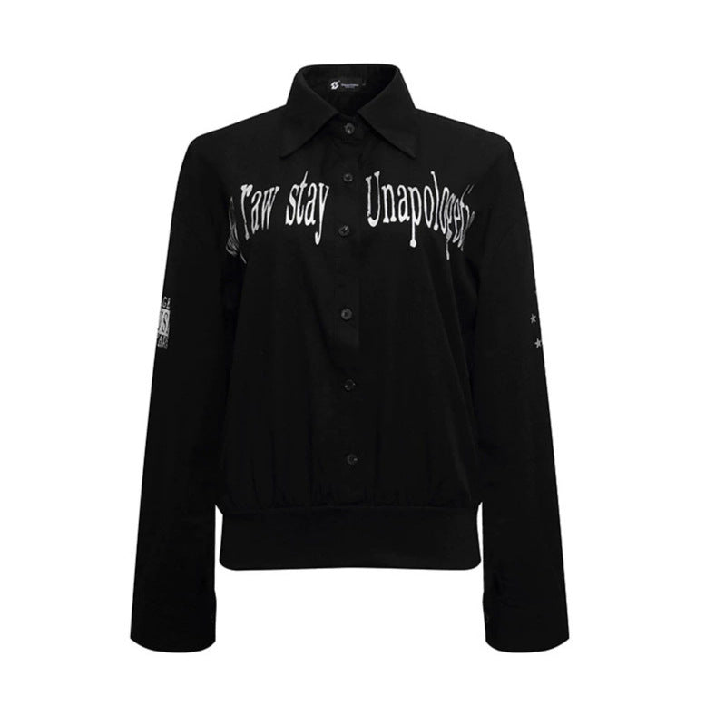 Women's blouse with elastic hem, button-down and logo detail Chichicherry