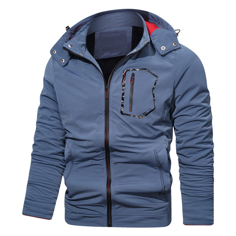 Men's lightweight softshell hoodie jacket with water-repellent chest pocket and concealed zipper Chichicherry
