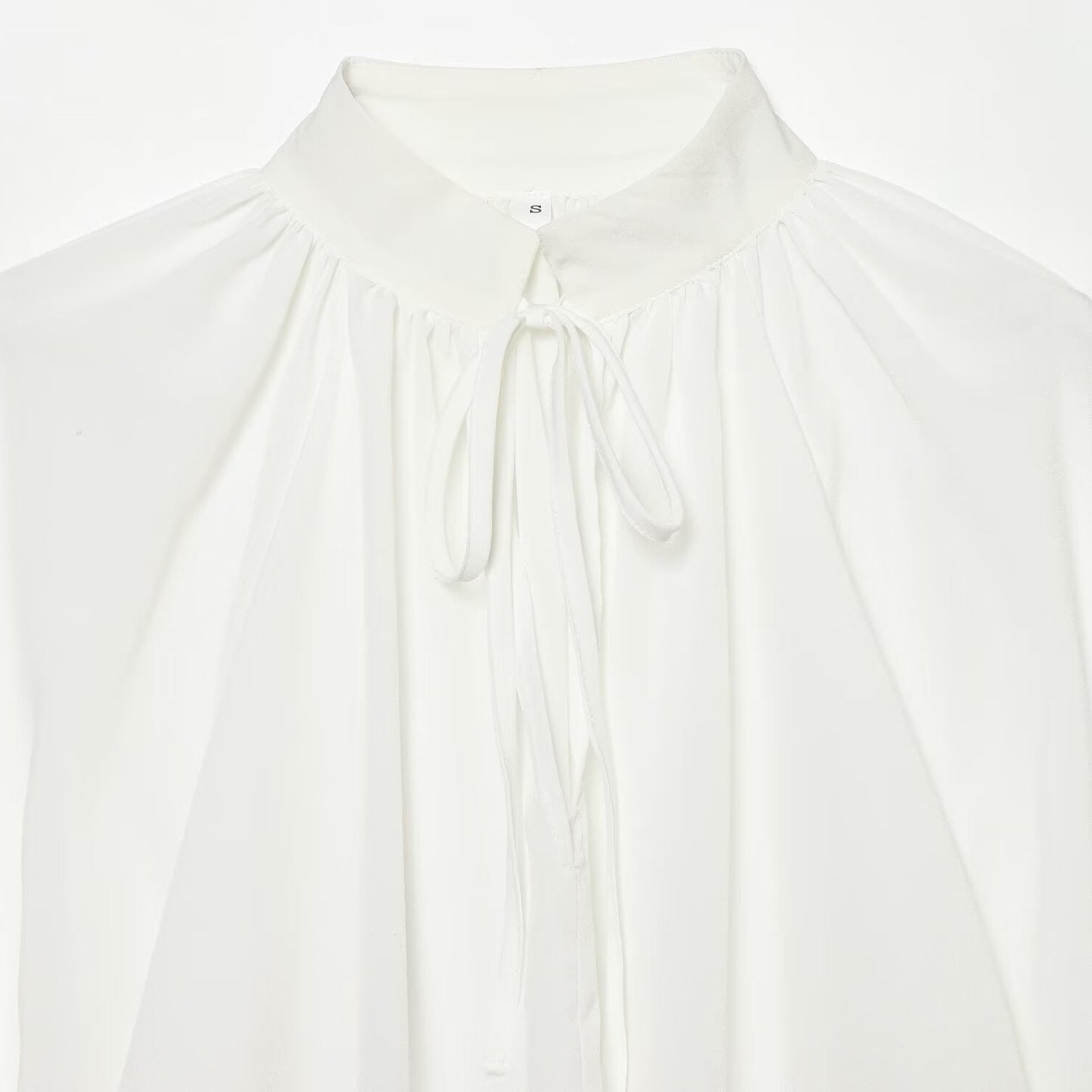 Women's Transparent Blouse with Stand Collar, Ruffle Sleeves and Lace Trim Chichicherry