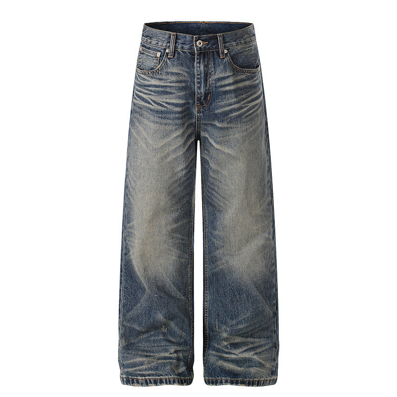 Women High-Waisted Wide Denim Culotte with Used Wash and Flared Silhouette Chichicherry