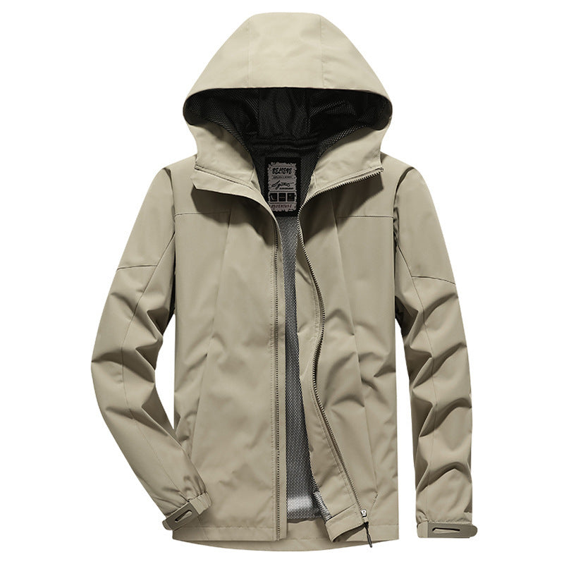 Men's softshell rain and transitional jacket with hood, windproof membrane and breathable mesh lining Chichicherry