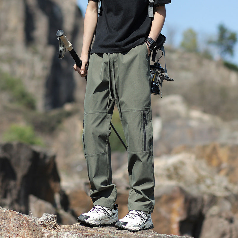 Men's Technical Outdoor and Hiking Pants with Zipper Pockets and Adjustable Waist Chichicherry