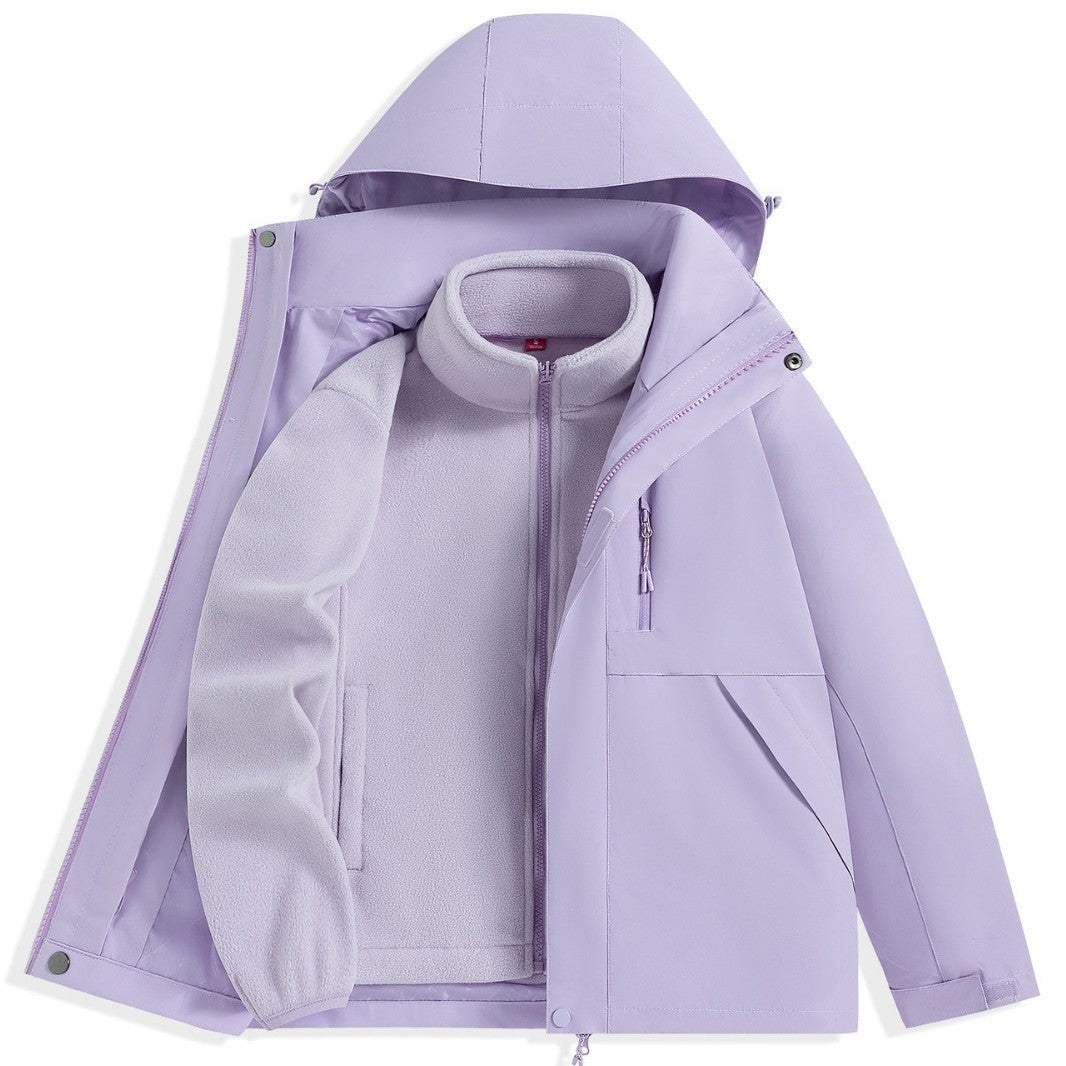 Men's two-layer outdoor parka with removable fleece inner jacket and hood Chichicherry