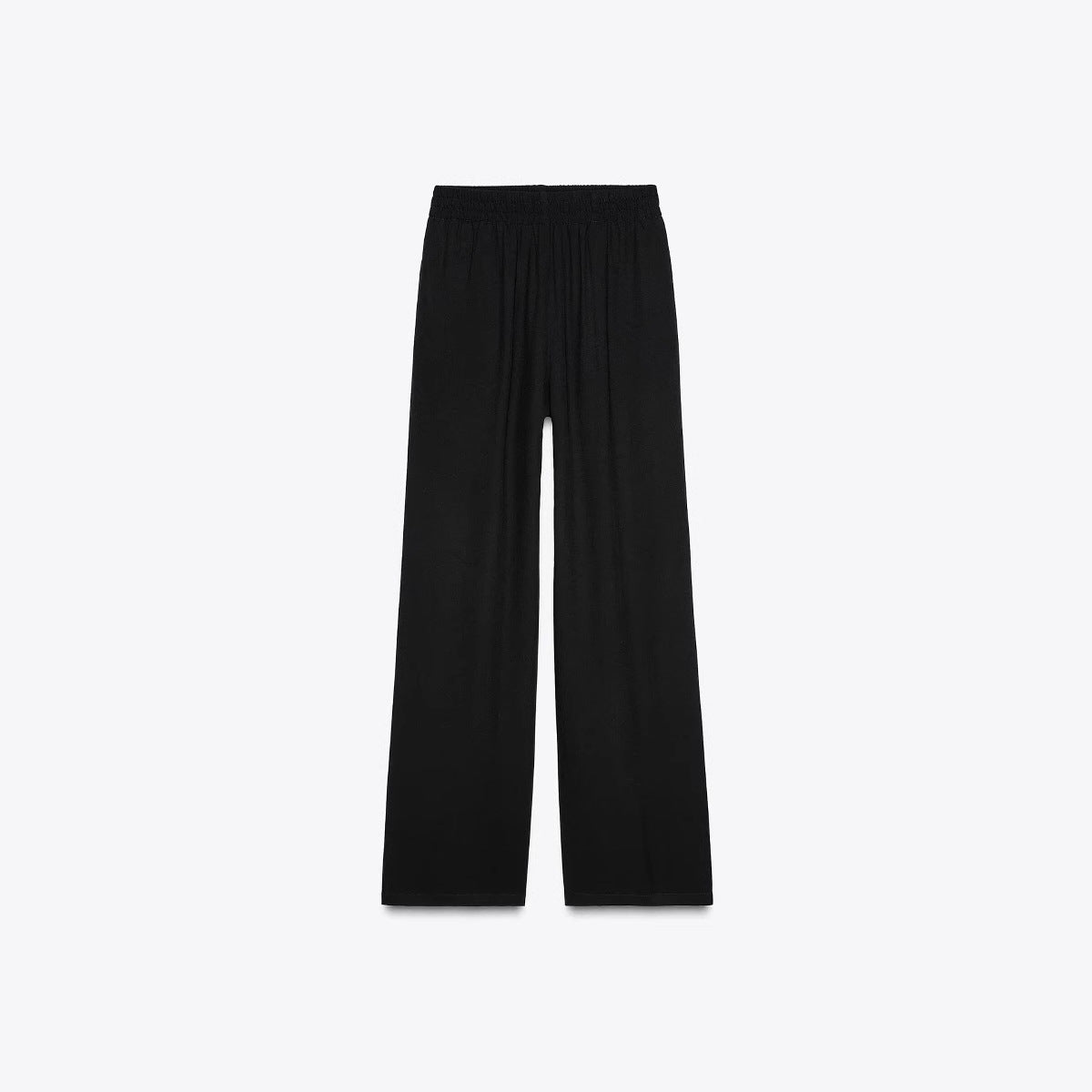 Ladies Soft Jersey Palazzo Pants with Elastic Waistband and Wide Leg Chichicherry