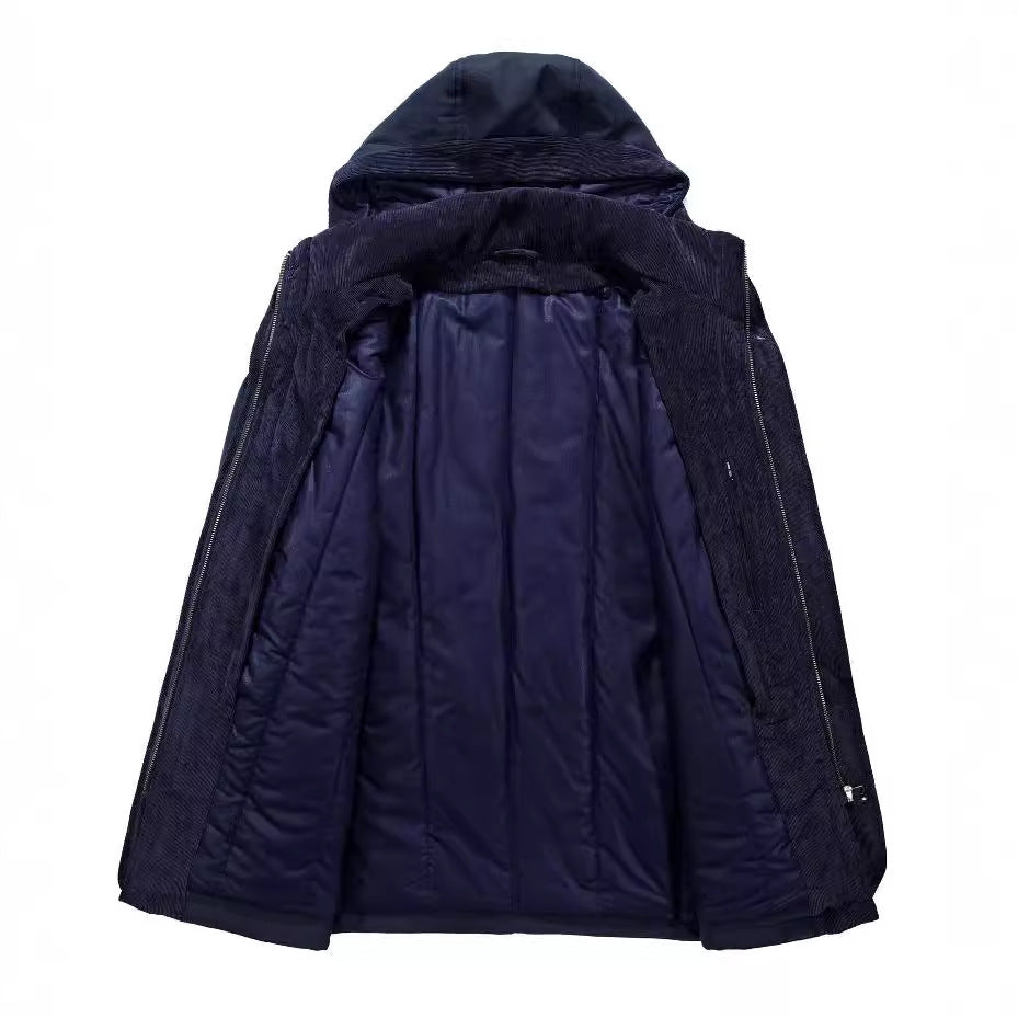 Men's Thermo-Canvas Parka with Sherpa Inner Lining, Removable Hood and Multi-Functional Pockets Chichicherry