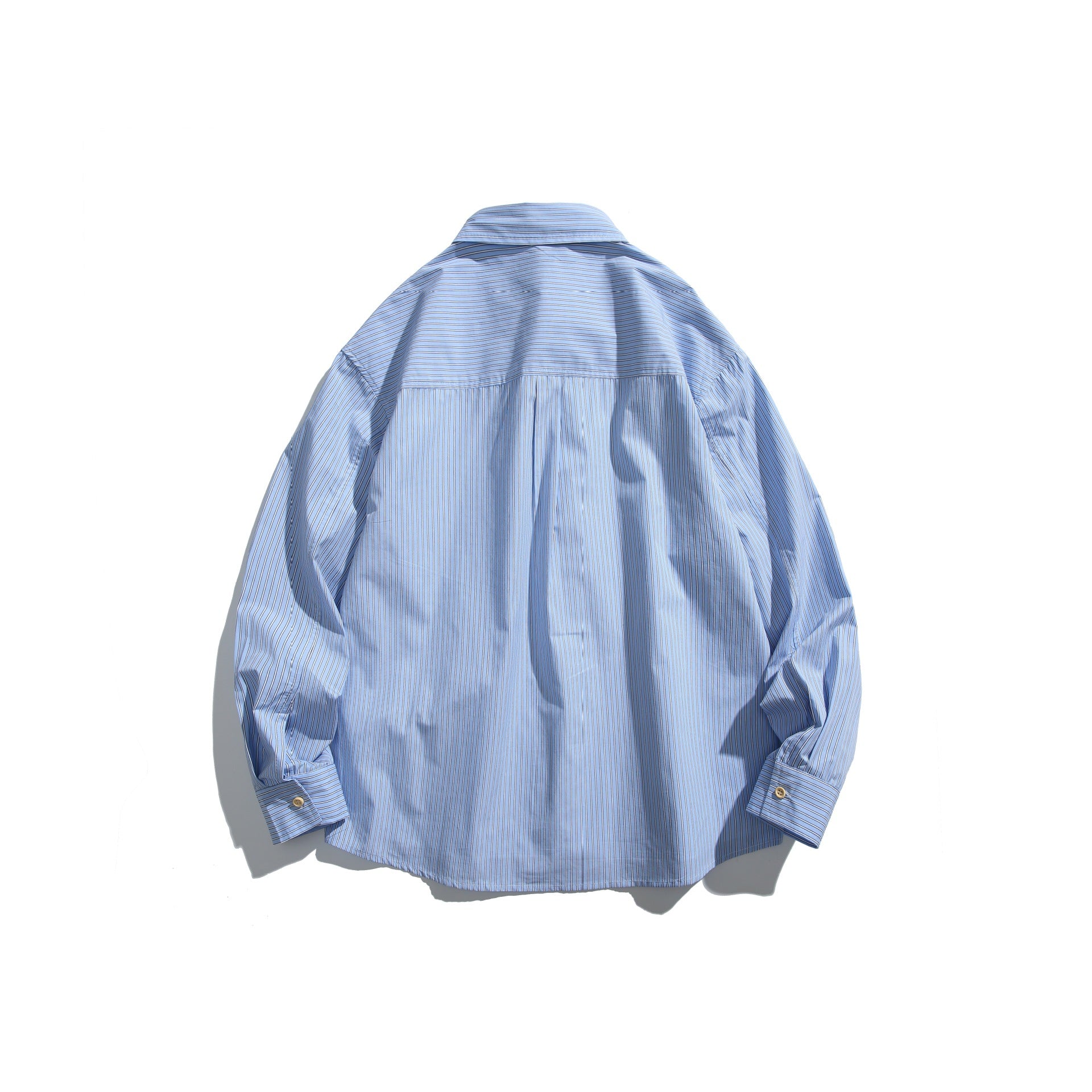 Unisex Oversized Stripe Shirt Jacket with Chest Pocket and Boxy Cut Chichicherry