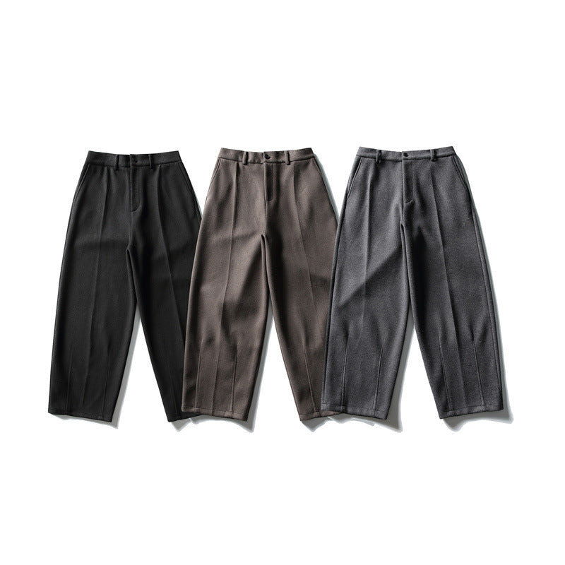 Women's Wide Cropped Trousers with Crease and High Waist Chichicherry