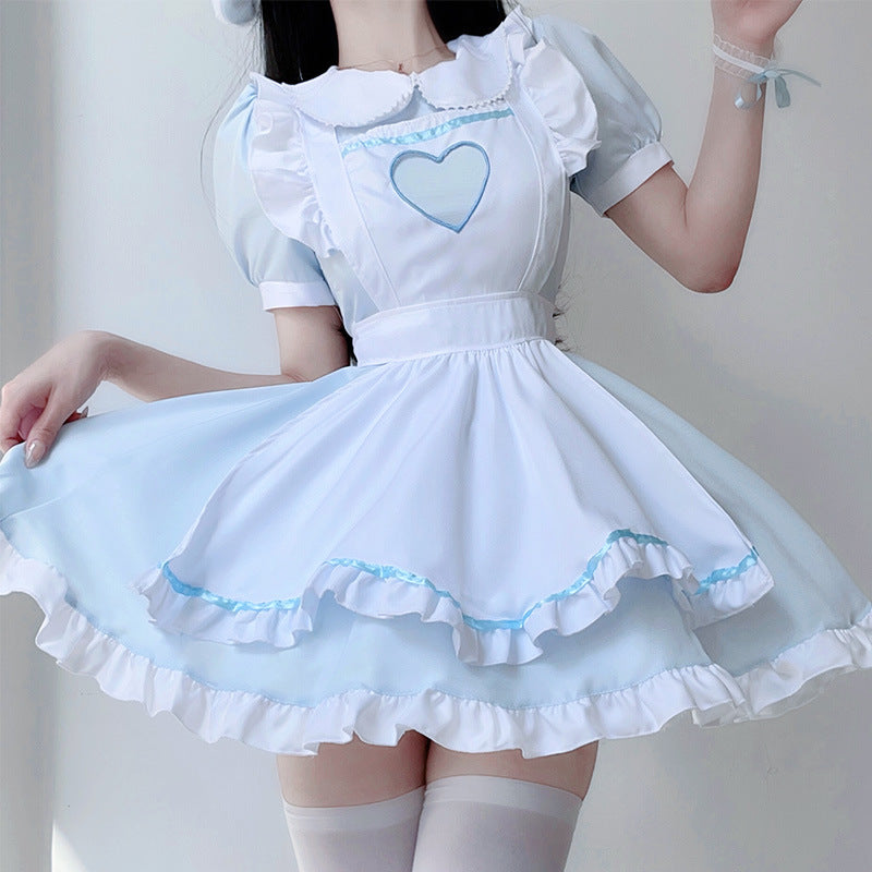 Women's playful costume dress in Lolita style with ruffle details and gathers Chichicherry